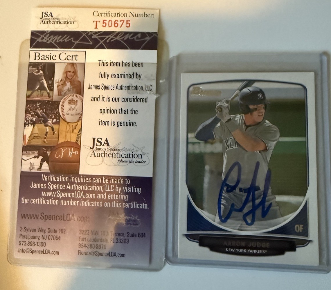 Aaron Judge 2013 BOWMAN DRAFT & PROSPECTS #BDPP19 JSA AUTHENTIC AUTO 