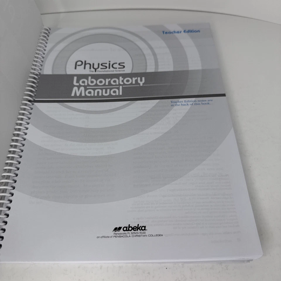 A Beka Physics Laboratory Manual Teacher Edition The Foundational Science - Good - Image 3 of 4