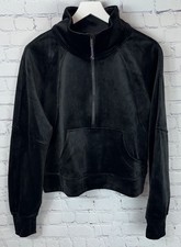 LULULEMON Scuba Oversized Funnel-Neck Half Zip Velvet Black Size Medium/Large