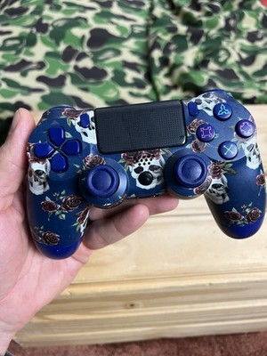 Oubang Custom Third Party Station Controller Blue Wrapped Roses Skull