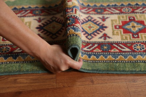 Green Geometric Super Kazak Handmade Area Rug Dining Room Carpet 7x10 - Picture 19 of 21