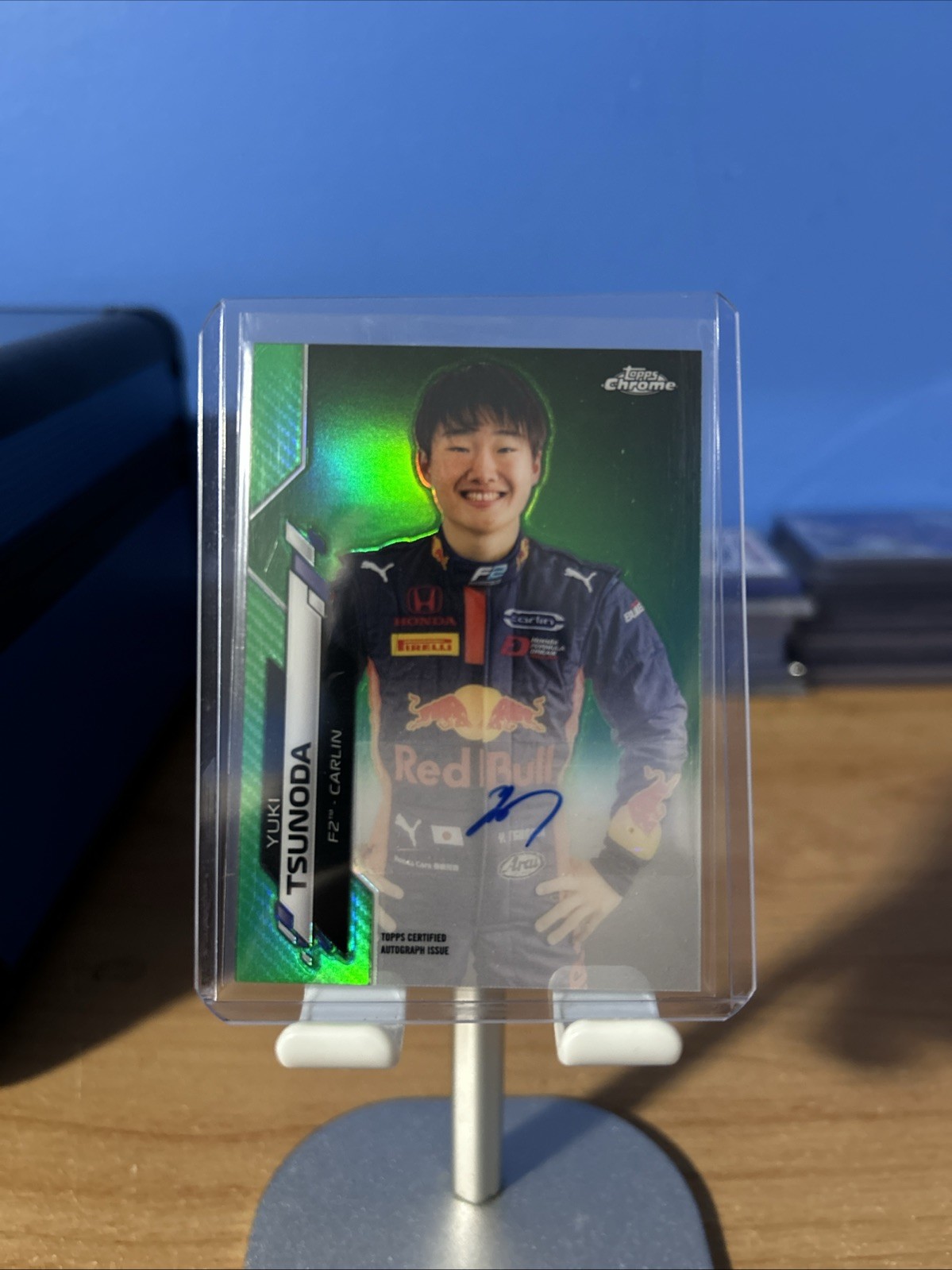 YUKI TSUNODA RC 2020 Topps Chrome Formula 1 F1 F2 Auto Green Refractor  /99