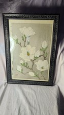 Superbe estampe bois japonaise représentant de magnifiques fleurs  magnolia...