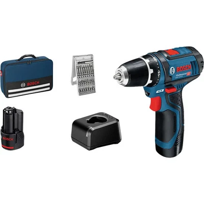 Perceuse sans fil Bosch Professional 060186810H 12 V 2.0 Ah Li-Ion + 2 - Photo 1/4