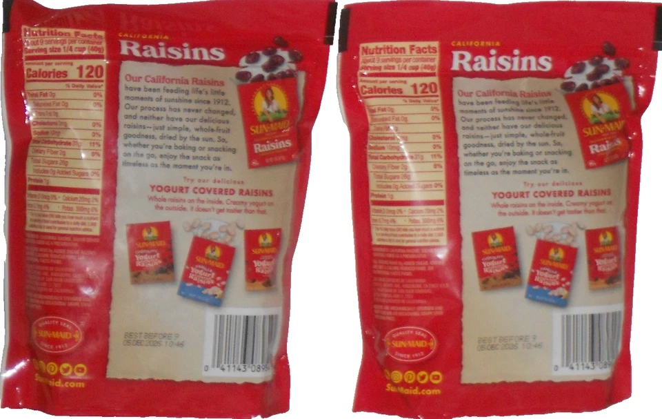 Sun Maid Raisin Medley 1 Lot 2-12 oz (340 g) NON GMO 0g Added Sugar Whole Fruit - Image 3 of 4