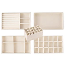 Jewelry Drawer Inserts for Drawers, Velvet Jewelry Storage Tray, Stackable Fl...