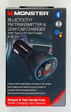 Monster Bluetooth FM Transmitter Car Charger PD 20W QC 30 Fast Charge