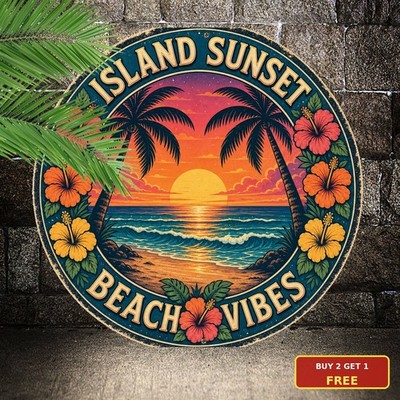 palm_tree_ocean_sunset_hibiscus_tropical_flower_border_retro_poster_vector_badge