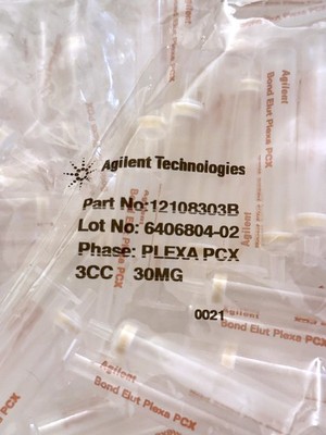 Agilent Bond Elut Plexa PCX SPE Cartridge, 30 mg, 3 mL, 50 / Pack  12108303