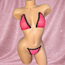 Exotic Dancewear Stripper Rave wear Set Festival Lingerie Bikini