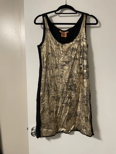 Abito tubino Tory Burch avventurina lamina oro taglia S donna canotta