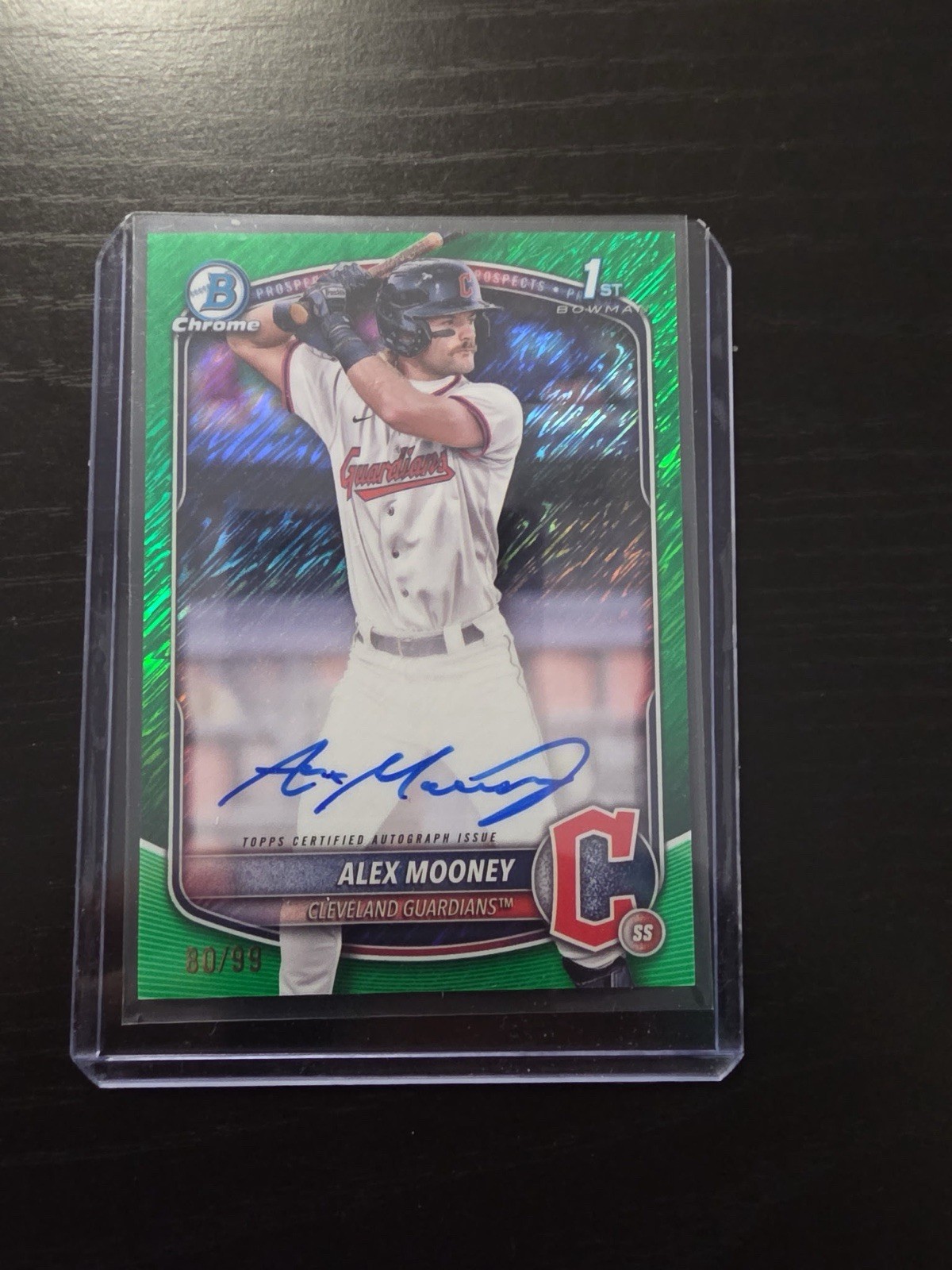 ALEX MOONEY 2025 Bowman Chrome 1st Green Shimmer Refractor Auto /99 CPA-AM MLB