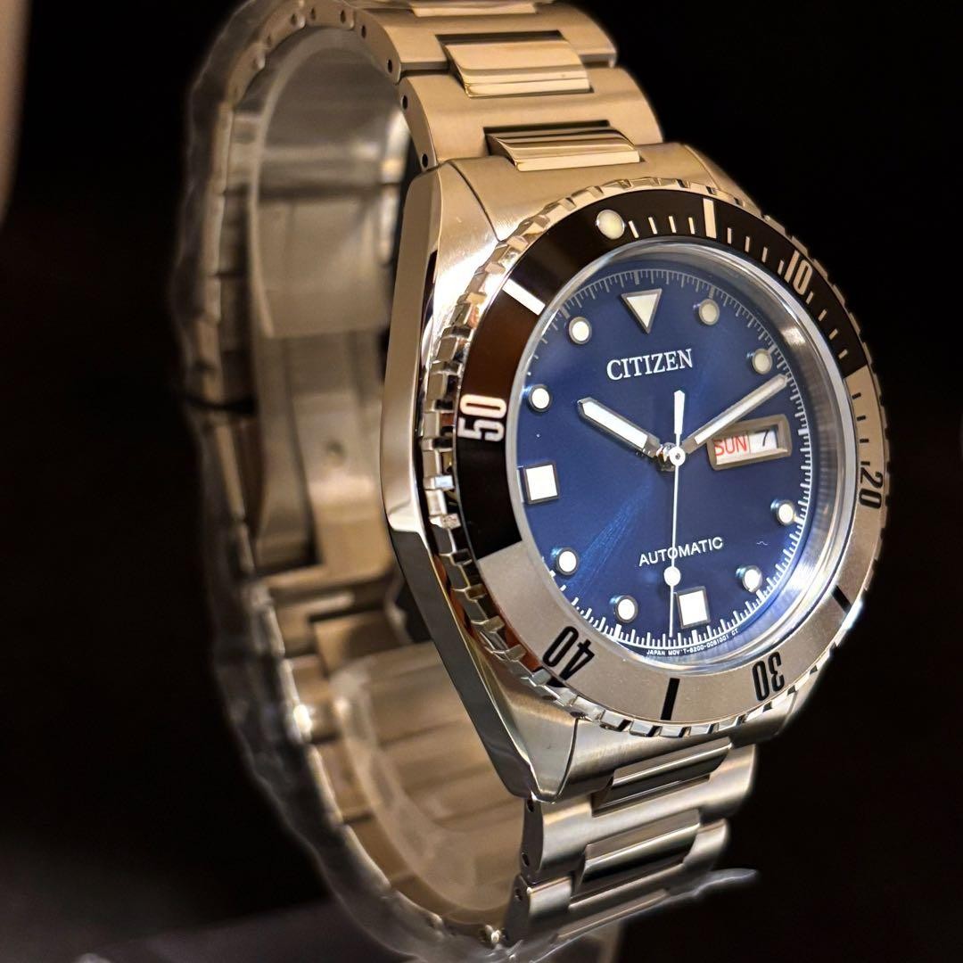 CITIZEN Automatic Men's Watch Blue Dial Silver 42mm 100M Box Refurbished image 6