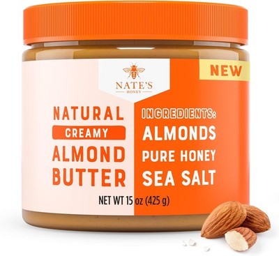 Nate's ey Almond Butter, Crey,    No Palm Oil, No Refined