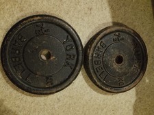 Set of 2 x7.5 kg York cast iron weights/plates/discs