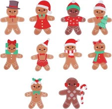 10Pcs Gingerbread Christmas Decorations, Gingerbread Man Christmas Yard Signs wi