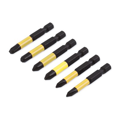 6 x PZ x 50 mm Satz PZ1 PZ2 PZ3 1/4 Zoll S2-Stahl Bit Schrauberbit Kreuzschlitz