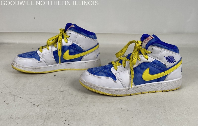 Children's Nike Air Jordan 1 Mid Sneaker School Be Tall In Your Thinking GS 6Y