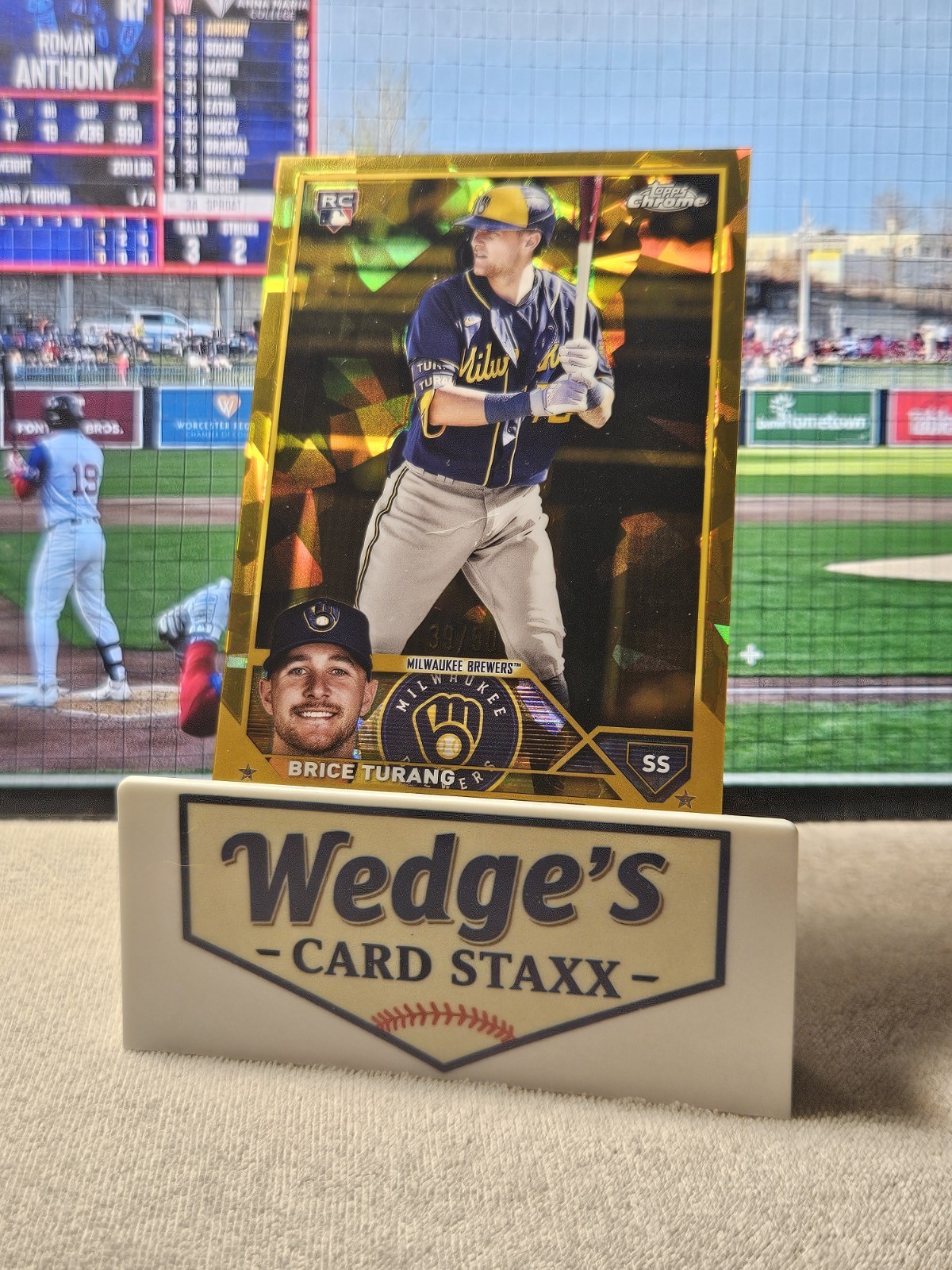 2023 Topps Chrome Sapphire Edition - Brice Turang #530 Gold /50 (RC)