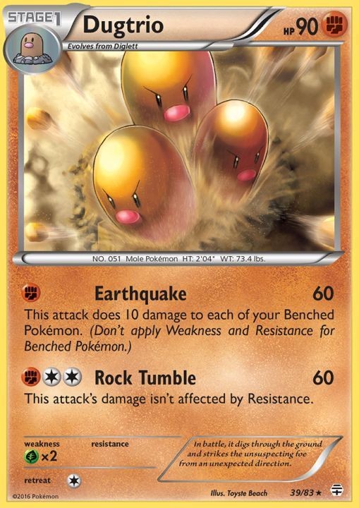 Pokemon - Dugtrio - 39/83 - Rare - Generations - NM