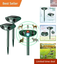 Eco-Friendly Ultrasonic Animal Repeller - 2 Modern Solar Devices for Your Garden