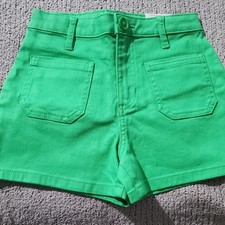 Epic Threads Girls Green Denim Shorts 8 Adjustable Waist Pockets