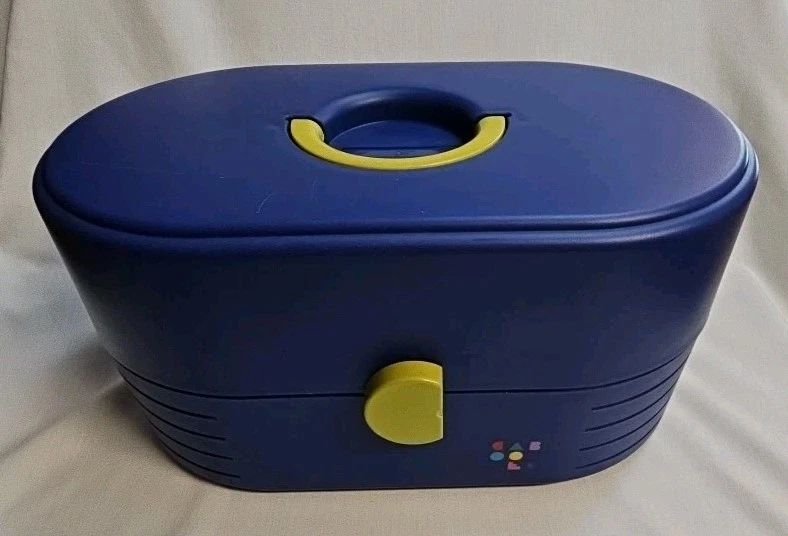 Vintage 90's Large Caboodles Makeup Vanity Case #2642 Blue Pink Green
