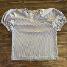 CHAMPRO Youth Football Jersey Silver XL Practice Mesh V-Neck