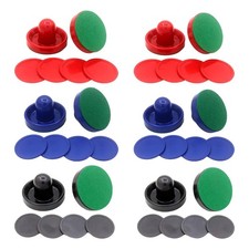 2 Pieces Air Hockey Pusher with Paddle Set Round Puck Comfortable Handle Durable