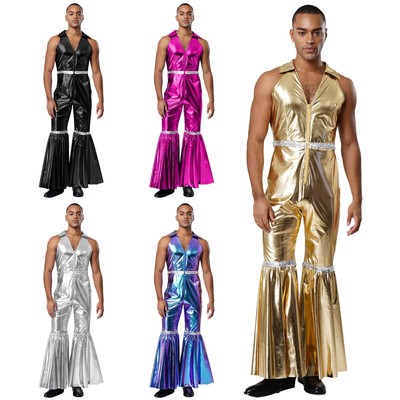 Mens Rompers Nightclub Disco Costume Performance Jumpsuit - Main Image