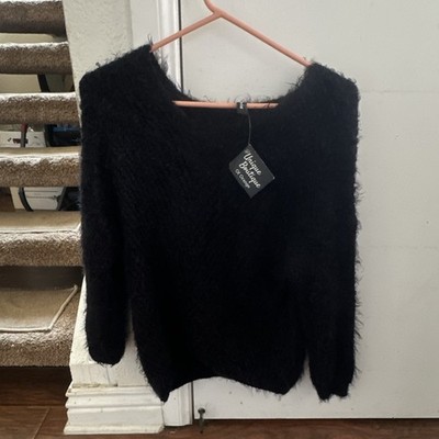 Unique Boutique Of Orange Black Knit Pullover Sweater Women Long Sleeve