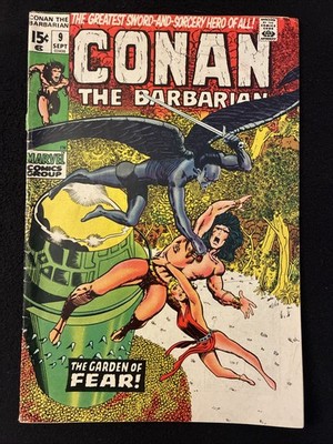 CONAN THE BARBARIAN 9 4.5 5.0 MARVEL 1971 STAPLE POP TOP STAPLE HOTTIE IN RED GJ