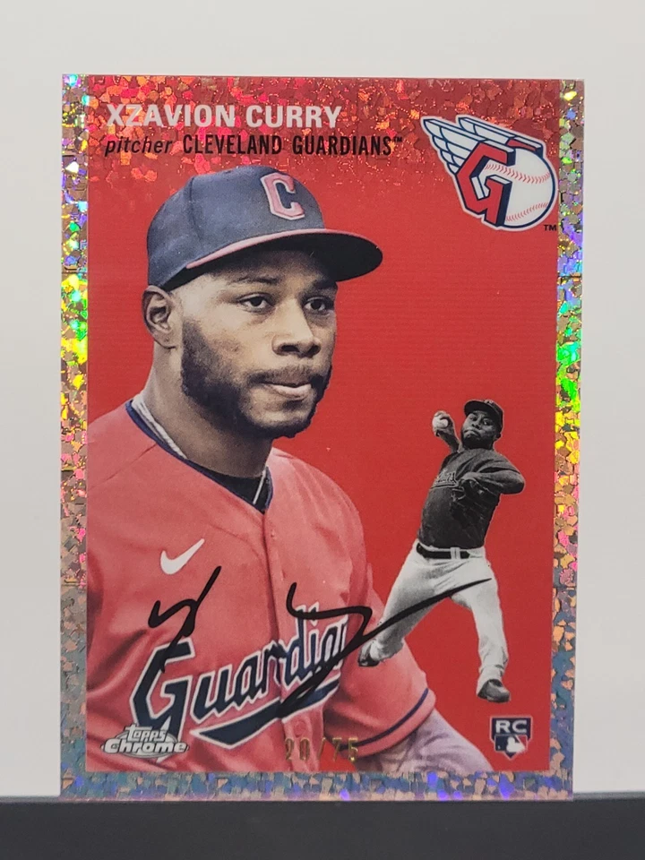 2023 Topps Chrome Platinum Annv #32 Xzavion Curry RC Rose Gold Mini-Diamond /75 - Image 2 of 4
