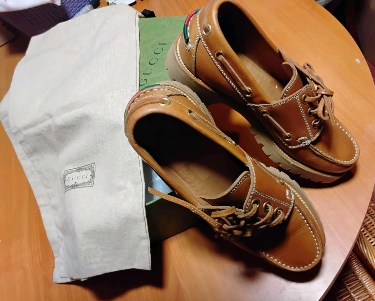 Gucci Boat Shoe Casual Shoes for Men with Upper Leather for sale