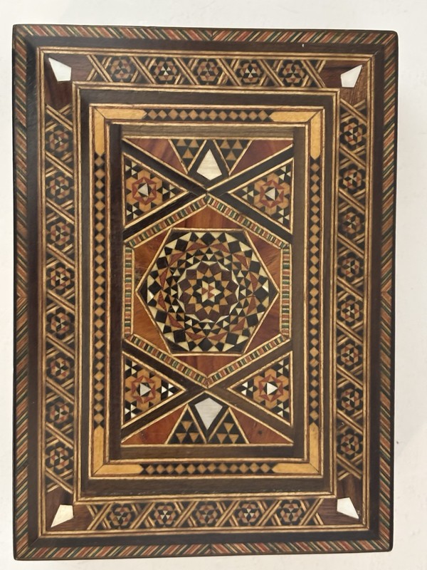 Mosaic Inlay Wood Box From Middle East