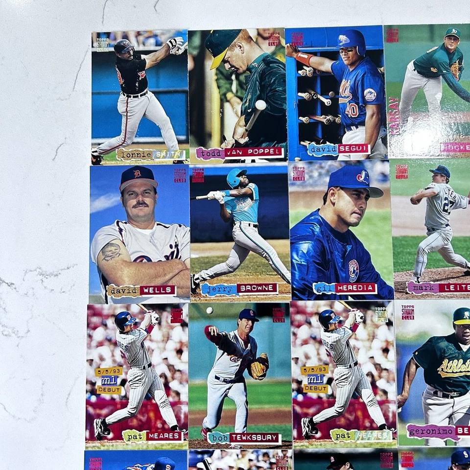 Lote de 25 tarjetas de béisbol Topps Stadium Club 1994 estrellas David Wells Al Leiter Foto 2 de 4