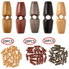 20PCS OLIVE WOODEN TOGGLE BUTTONS SEWING COAT IMITATION HORNS DECORATION BUCKLE