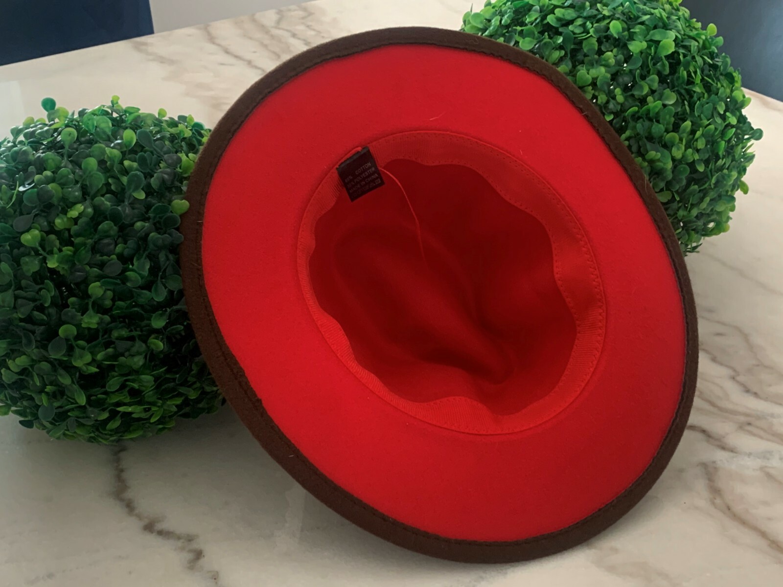 Luxury Brown and Red Fedora Hat for Men-image