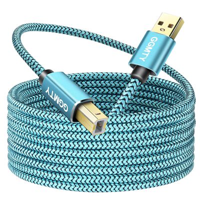 Computer Printer Cable USB 40ft A Male To B Male 2.0 High Speed Portable Connect