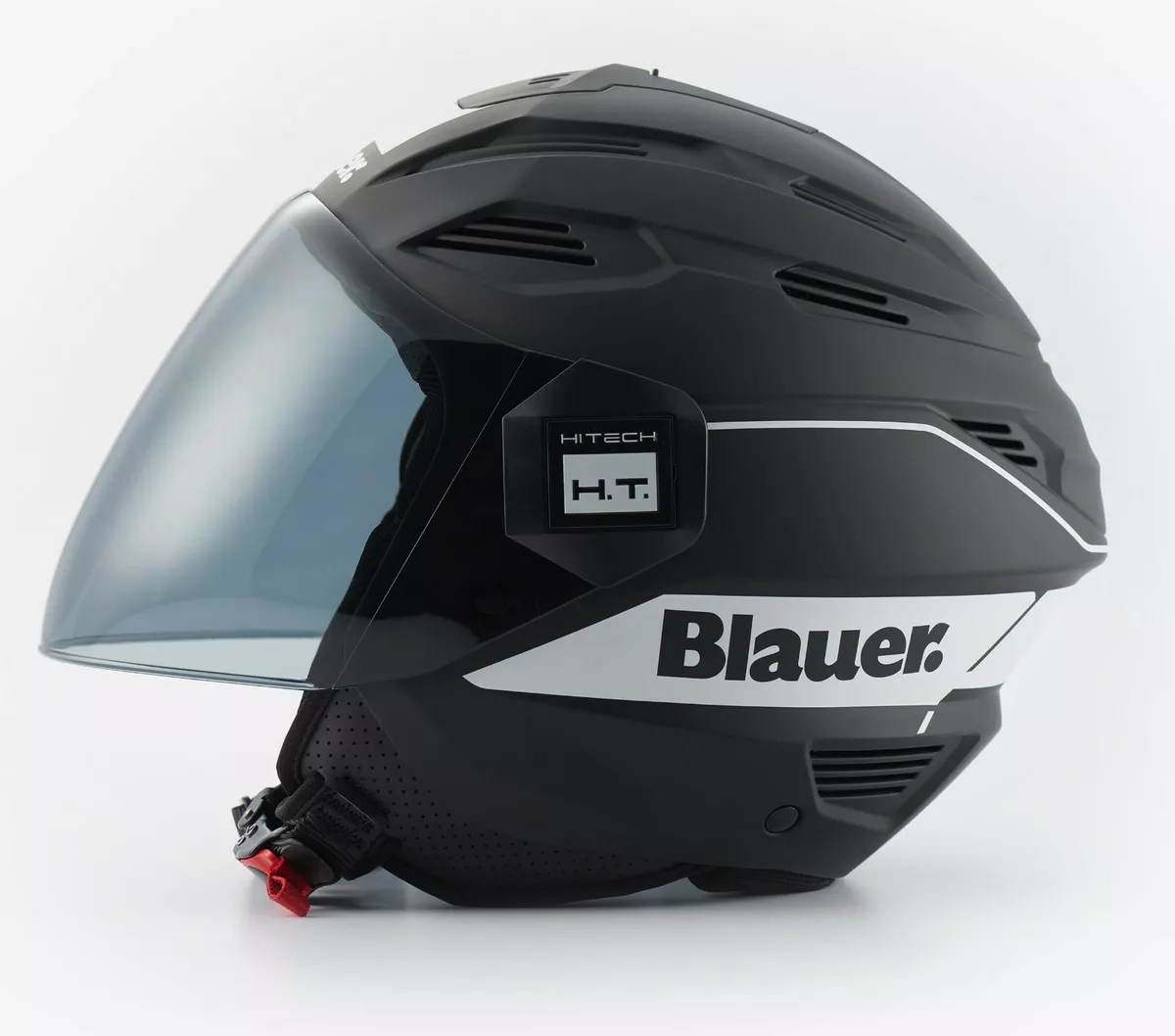 JET Blauer BRAT Matte Black White Scooter Motorcycle Helmet Black Mat White  Helm