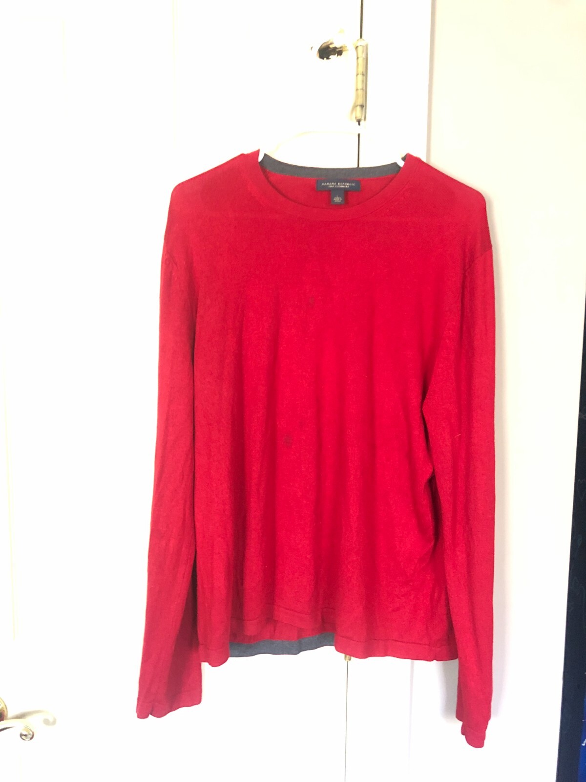 Men's Size L Red Silk Cashmere Sweater by Banana Republic image 7