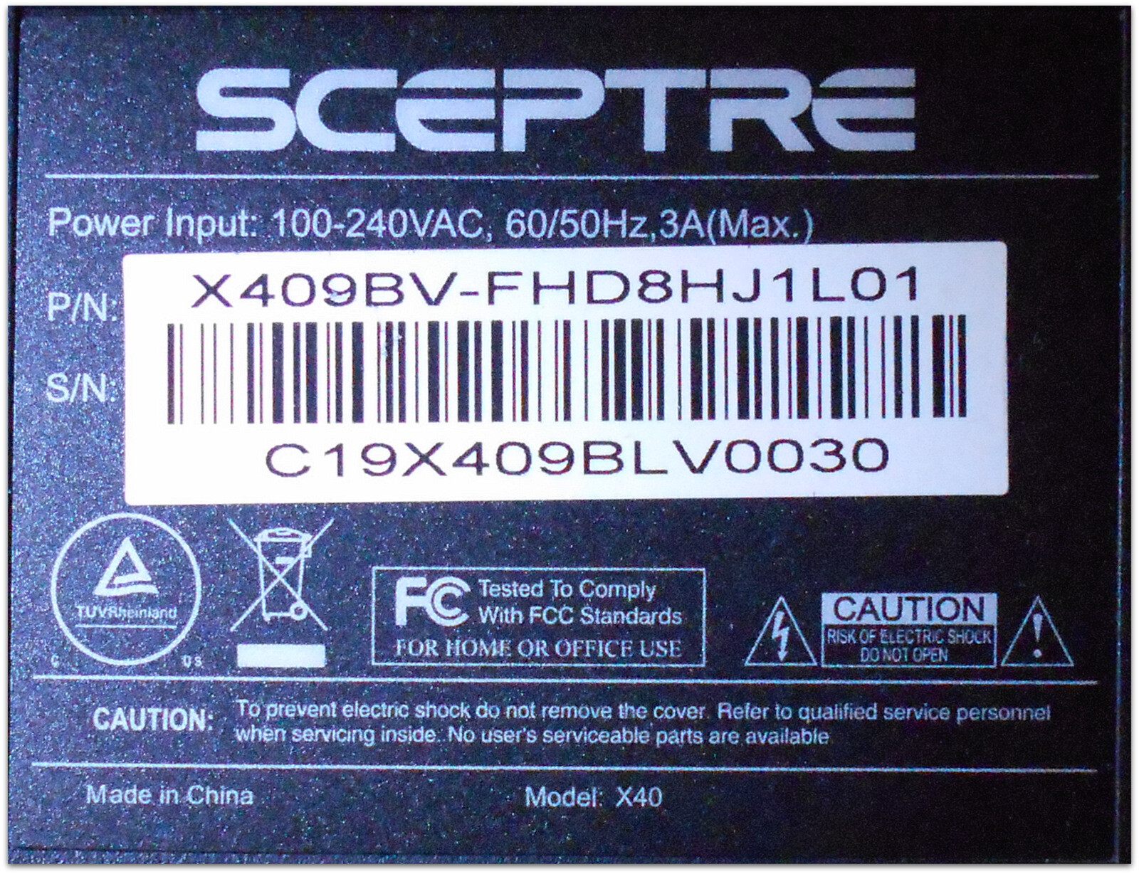 Sceptre MIP390HW Power Supply for X409bvfhd for sale online eBay