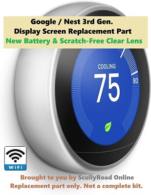 DISPLAY PART ONLY: Google Nest 3rd Gen Learning Stainless Steel WIFI Thermostat