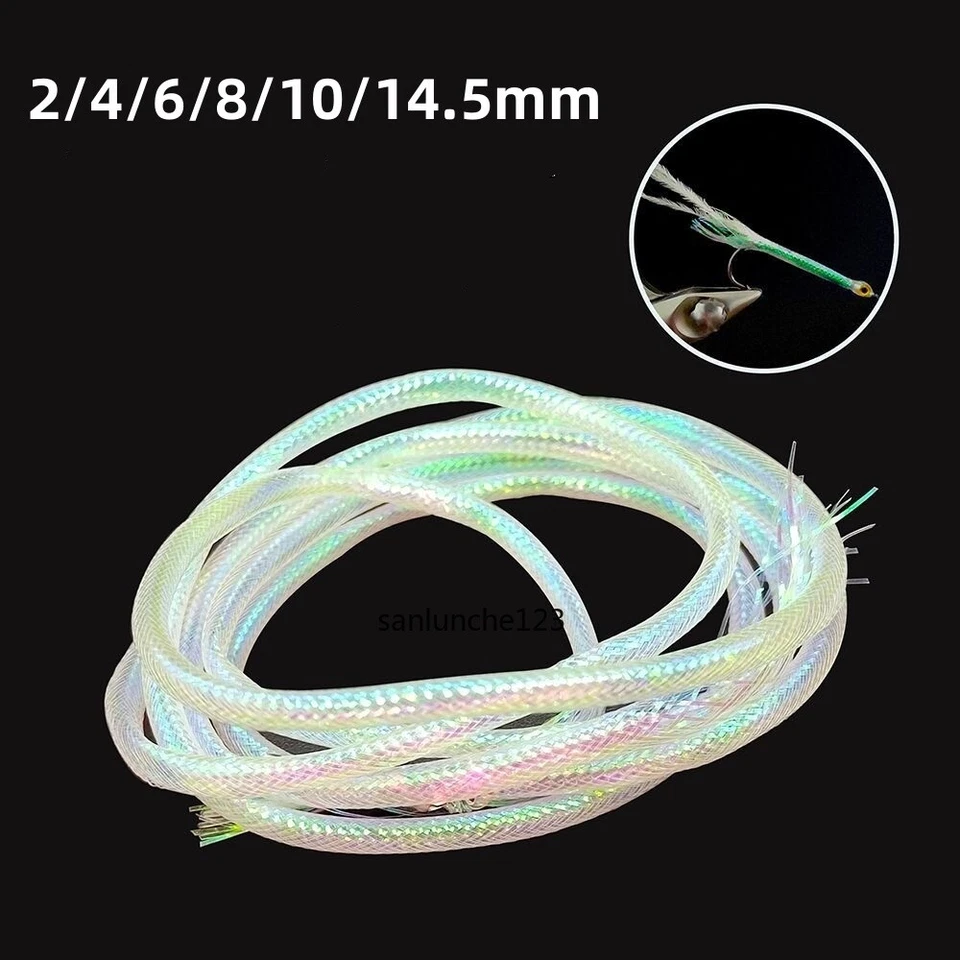 Tubo de cuerpo a escala de pescado blanco 5 piezas Minnow mosca costilla tubo de cuerpo materiales de atado de moscas 1M Foto 4 de 4