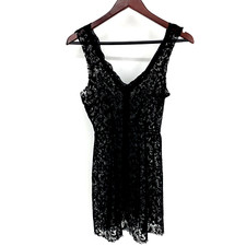 ASOS Lace Mini Dress Black Lingerie Sleeveless Size 4