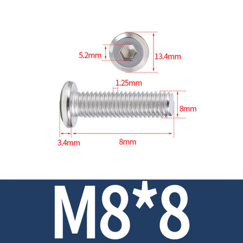 M2 - M12 Tornillos Conector Muebles Hexagonales Cabeza Plana Allen Tornillos A2 Acero Inoxidable - Imagen 87 de 130