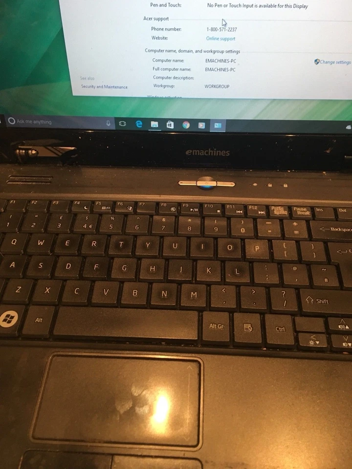 EMachines Laptop E525 Series Intel Celeron 1.8Ghz Dual-Core/128Gb SSD/2-4Gb Ram - Image 2 of 4