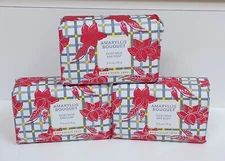 Beekman 1802 Goat Milk Bar Soap AMARYLLIS BOUQUET 3.5 oz Palm Size Set of 3 NEW