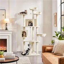 79inch Multi-Level Cat Trees Cat Tower Bed Furniture for Indoor Cats and Kittens