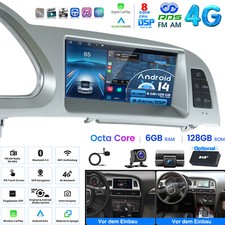 Autoradio 6+128GB 8.8" DAB+ DVR Android14 GPS per AUDI A6 C6 MMI 3G 2010-2012 4G